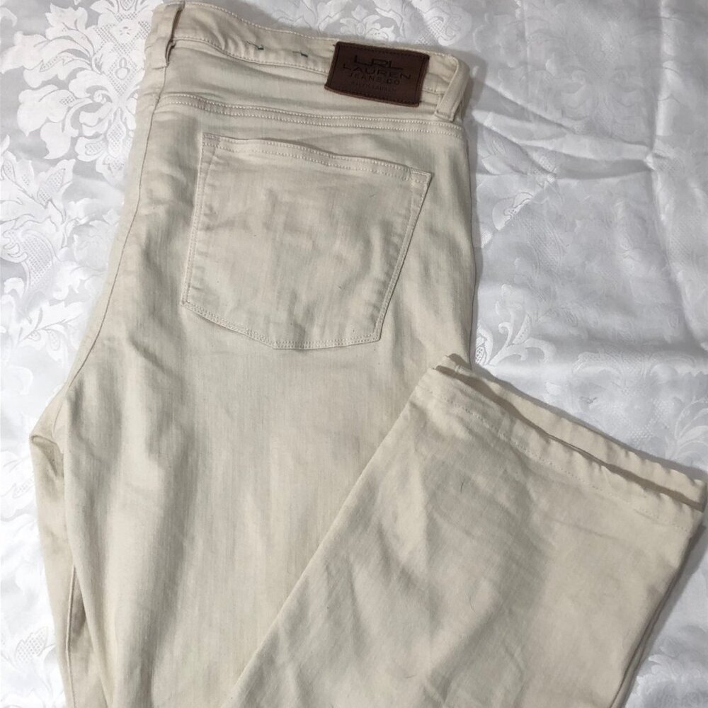 LRL Lauren Jeans Co. Women's FIve Pocket White Jeans Size 14 #NewEnglandCasual - Picture 13 of 13